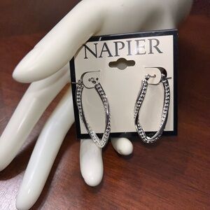 Napier Silver Hoop Earrings